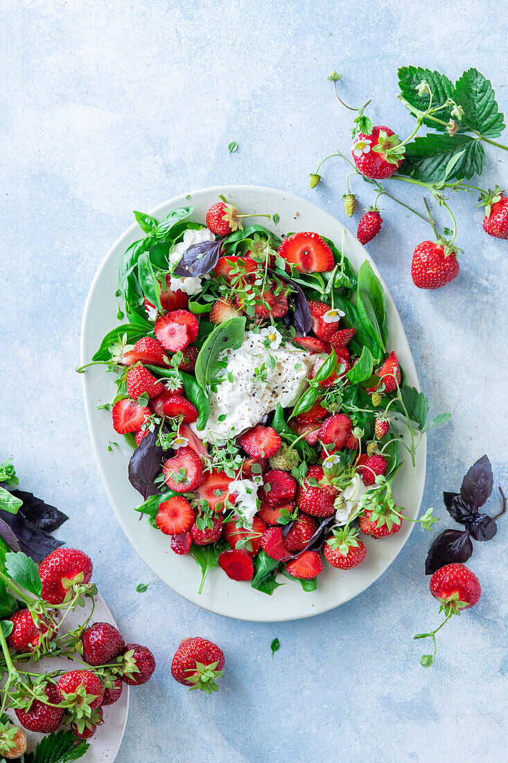 Strawberry burrata salad