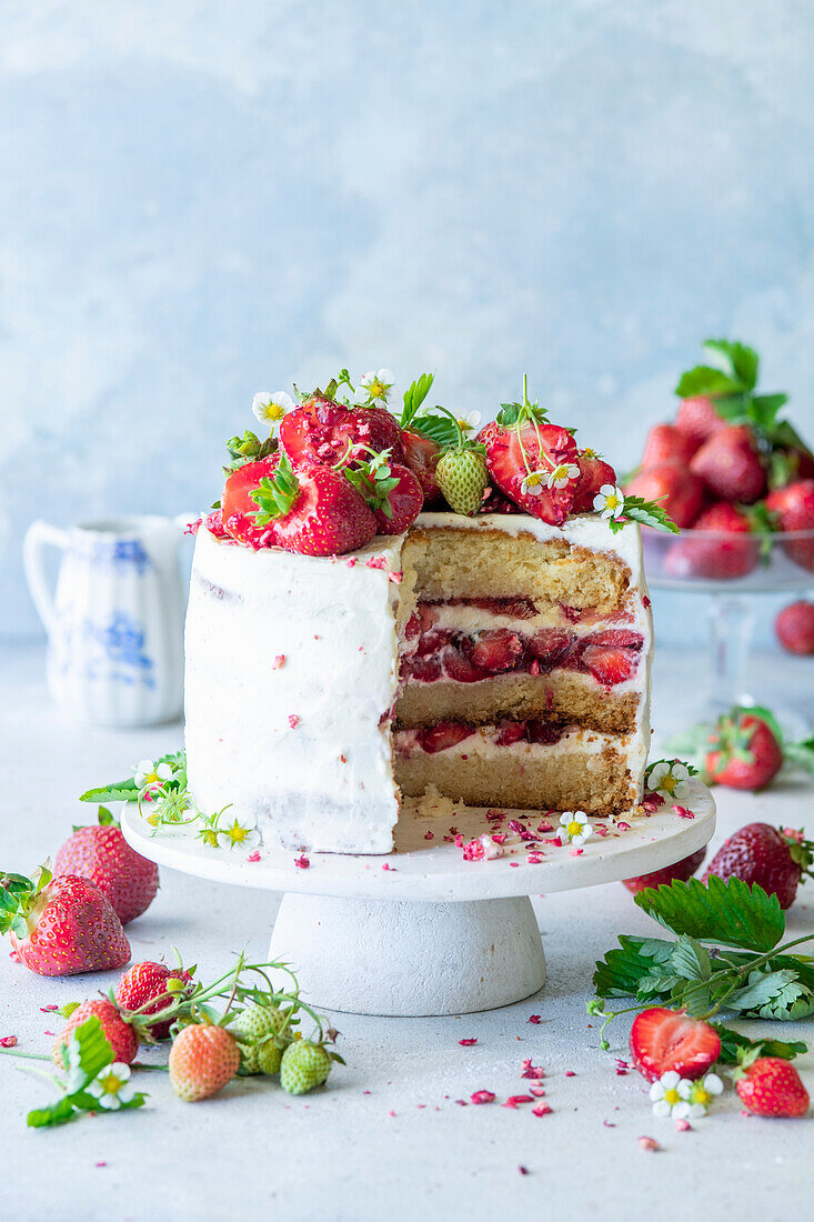 Erdbeer-Vanille-Torte mit Mascarponecreme