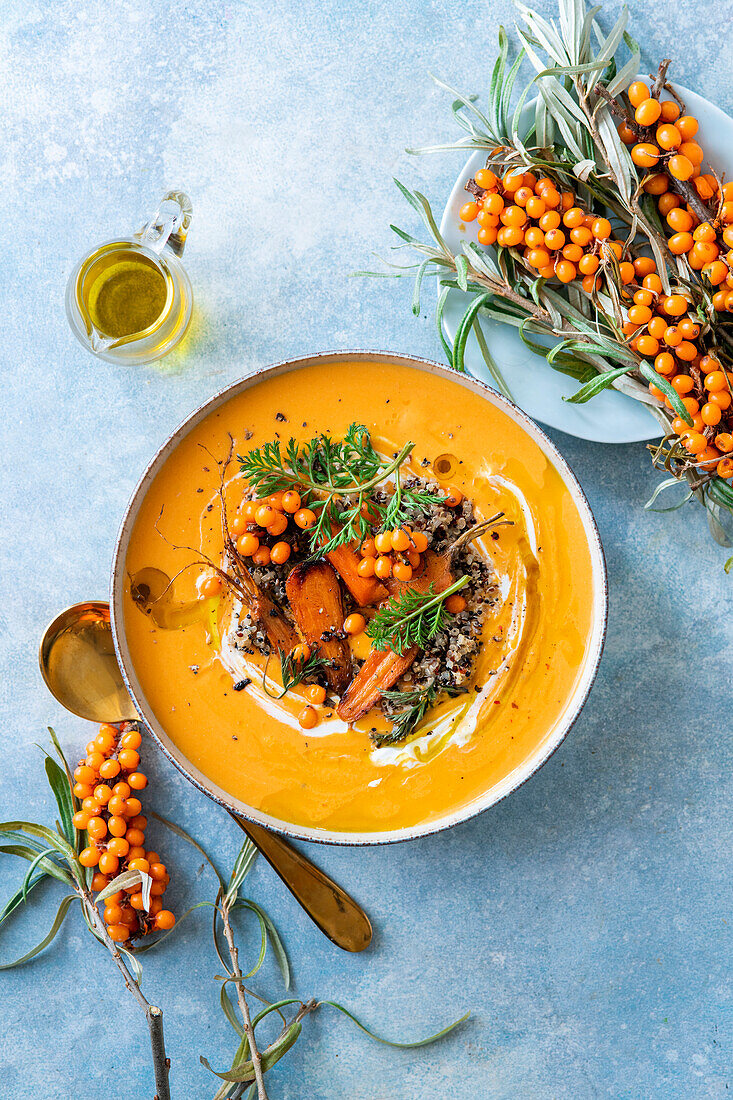 Roasted carrot and sea buckthorn soup