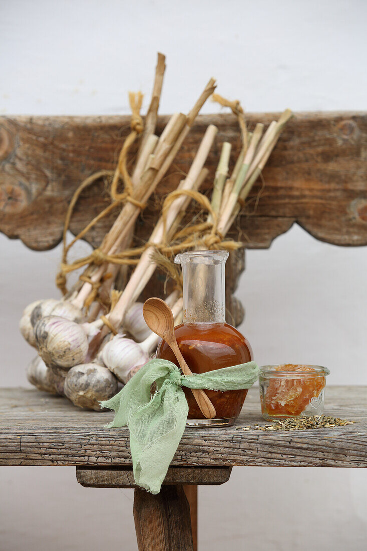 Garlic syrup for arthritis and skin blemishes