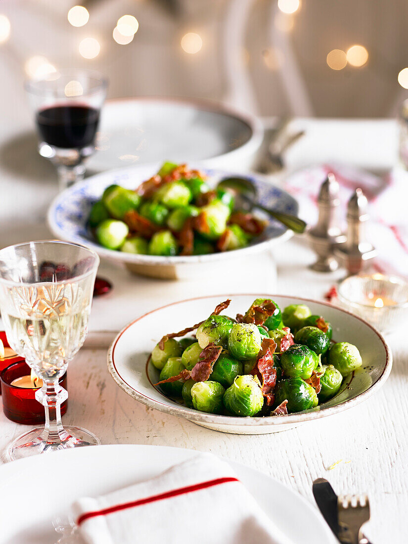 Brussels sprouts with crispy prosciutto