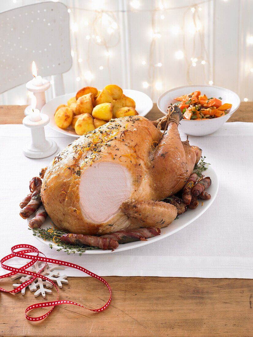 Roasted turkey for Christmas dinner