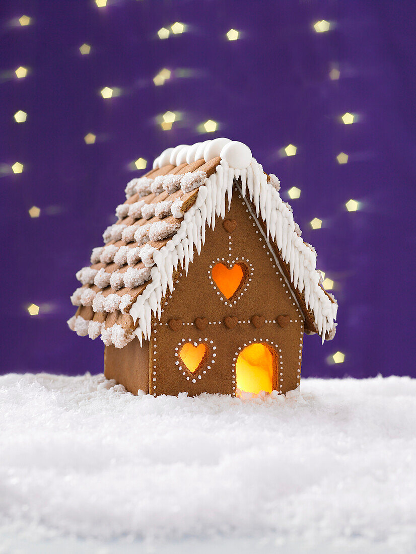 Homemade gingerbread cottage