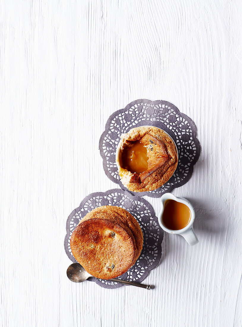 Christmas cake souffles