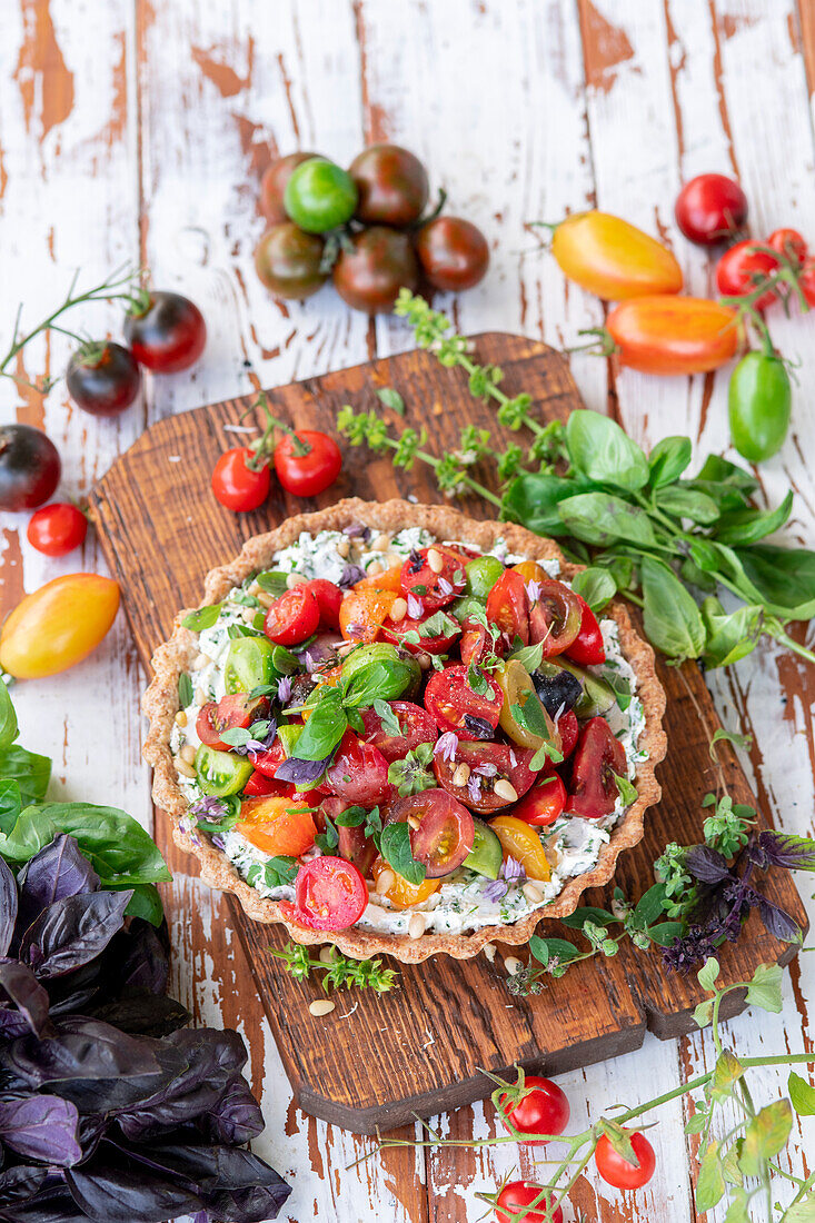 Tomatentarte mit Frischkäse