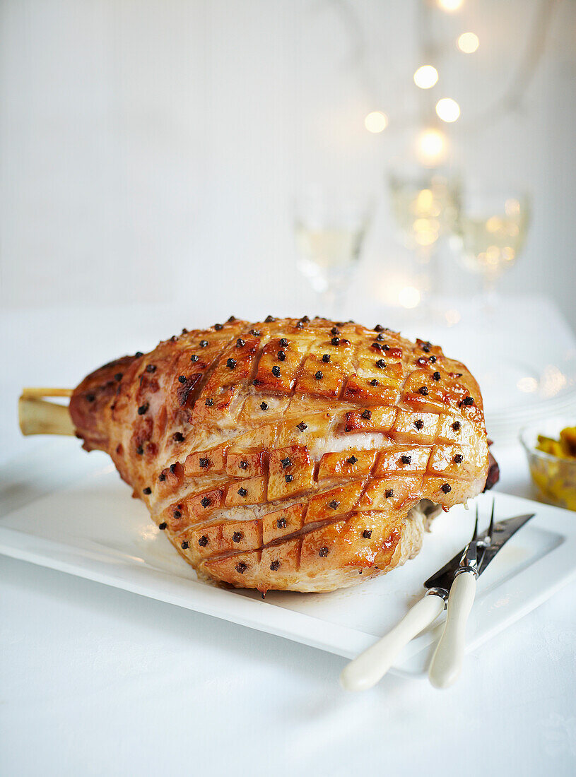 Glazed Christmas ham