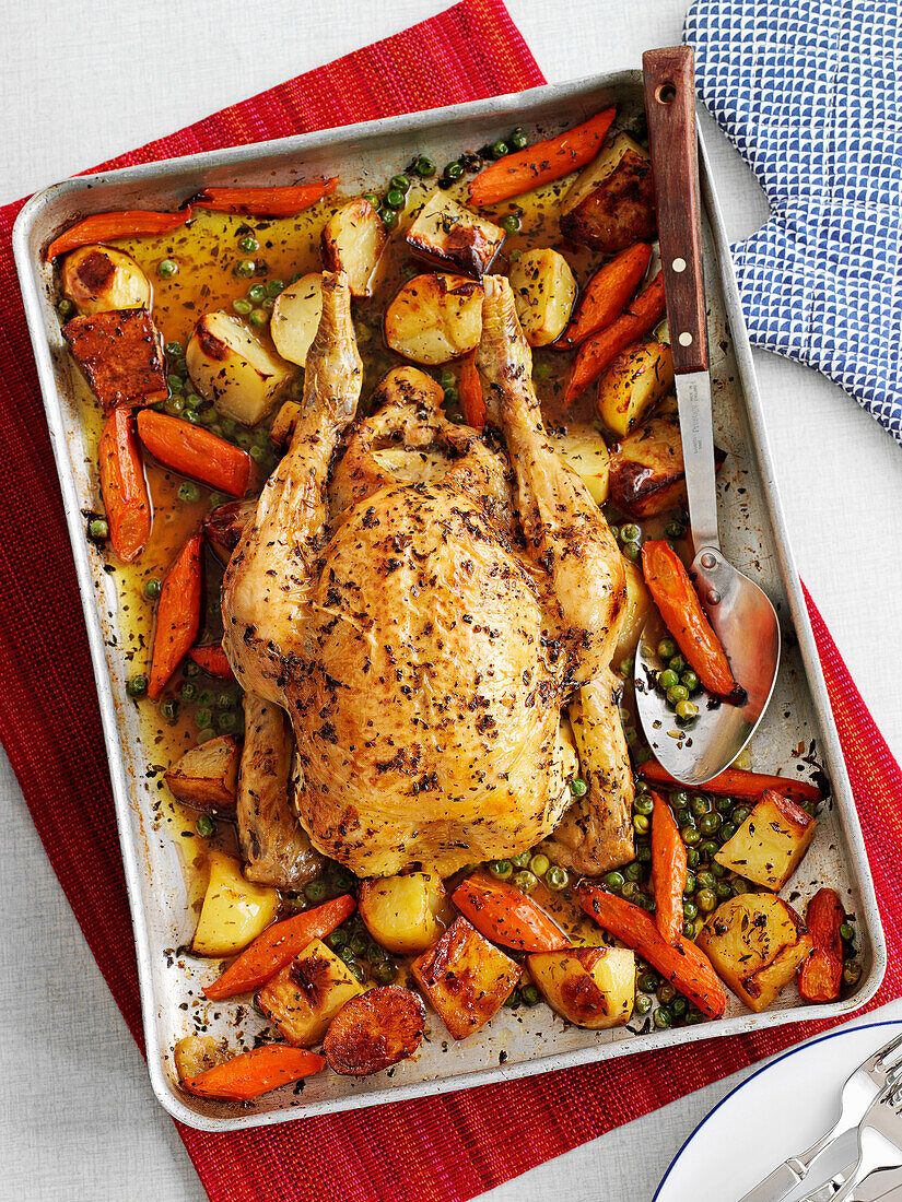 Roasted chicken with vegetables