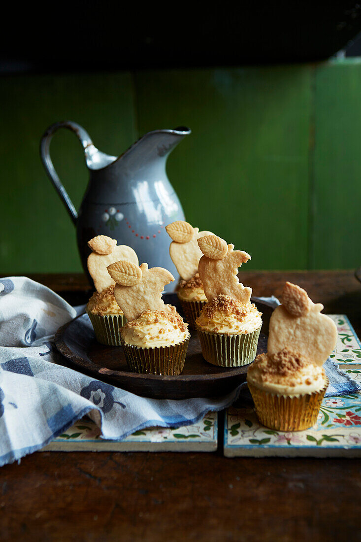 Apfel-Streusel-Cupcakes mit Vanillecreme