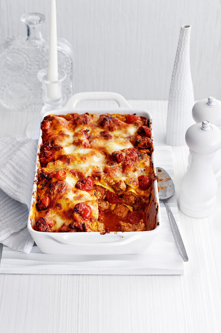 Meatball melt lasagne