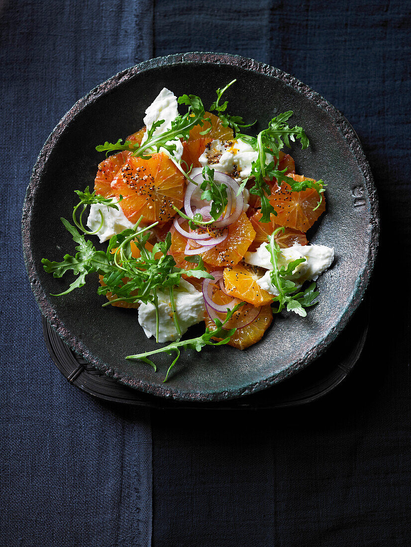 Blood orange, mozzarella, and rocket salad