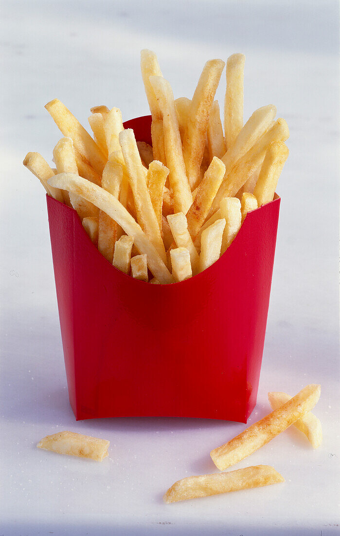 French fries in a red box
