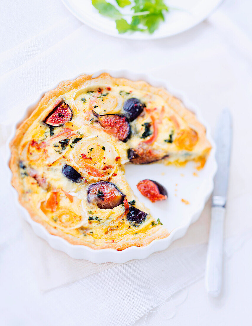 Quiche mit Ziegenkäse und Feigen