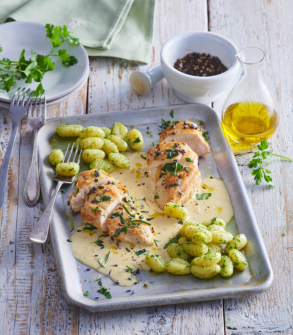 Roasted chicken breasts with herbs de Provence