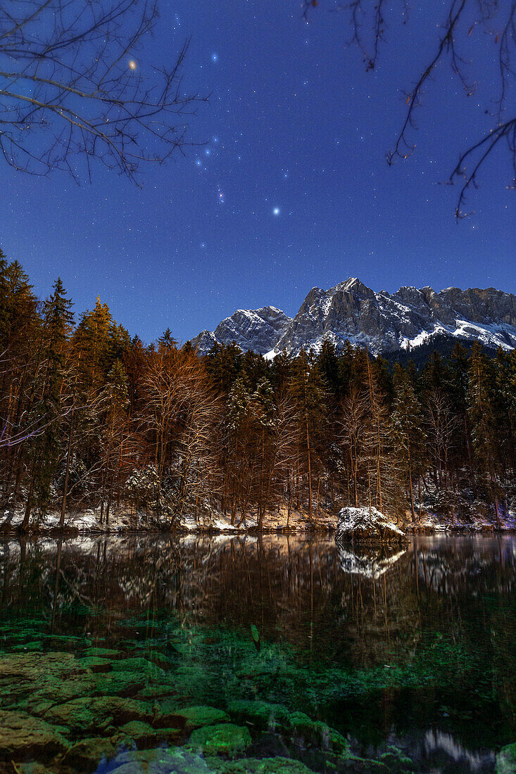 Orion Constellation over Lake Badersee, Bavaria, Germany