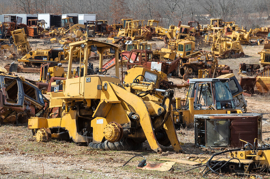 Scrap yard for construction equipment