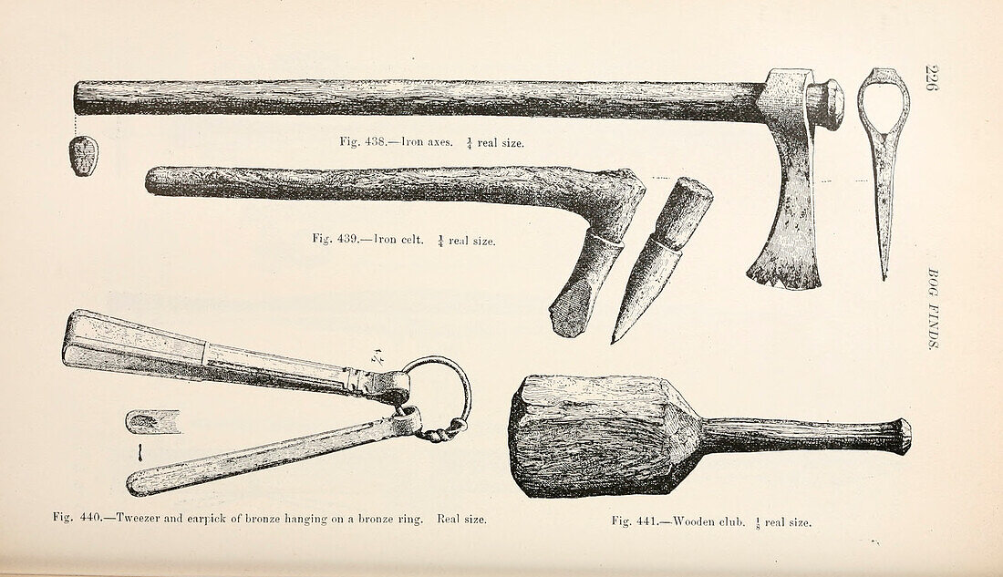 Battle axes, 19th century illustration