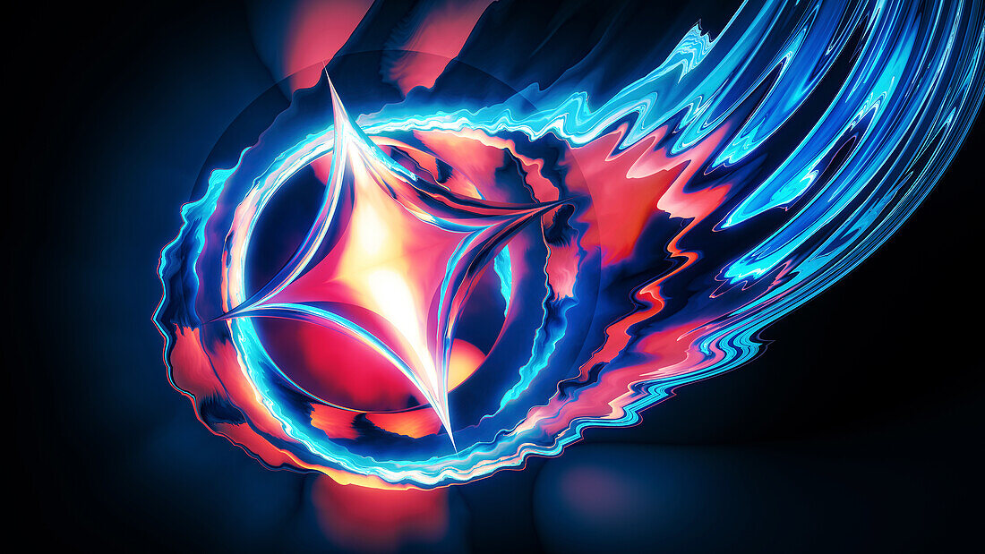 Glowing flying comet, abstract illustration