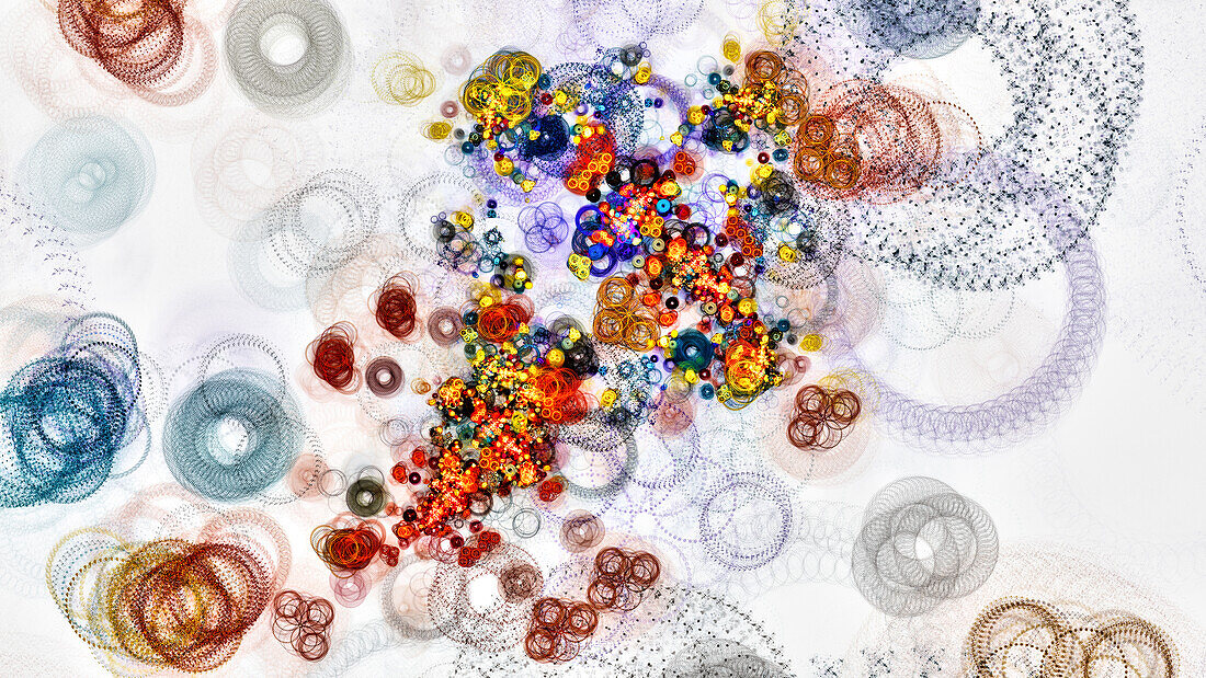 Fractal circles, abstract illustration
