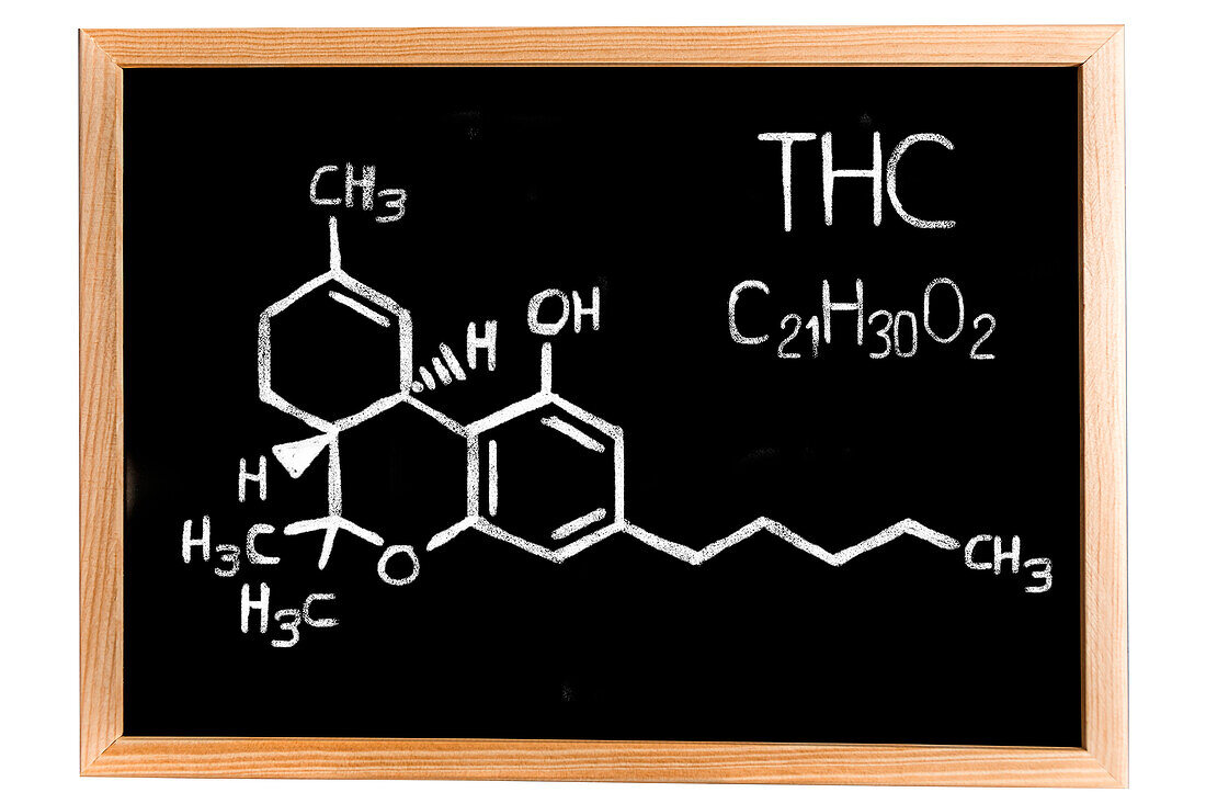 Chemical composition of THC, conceptual image