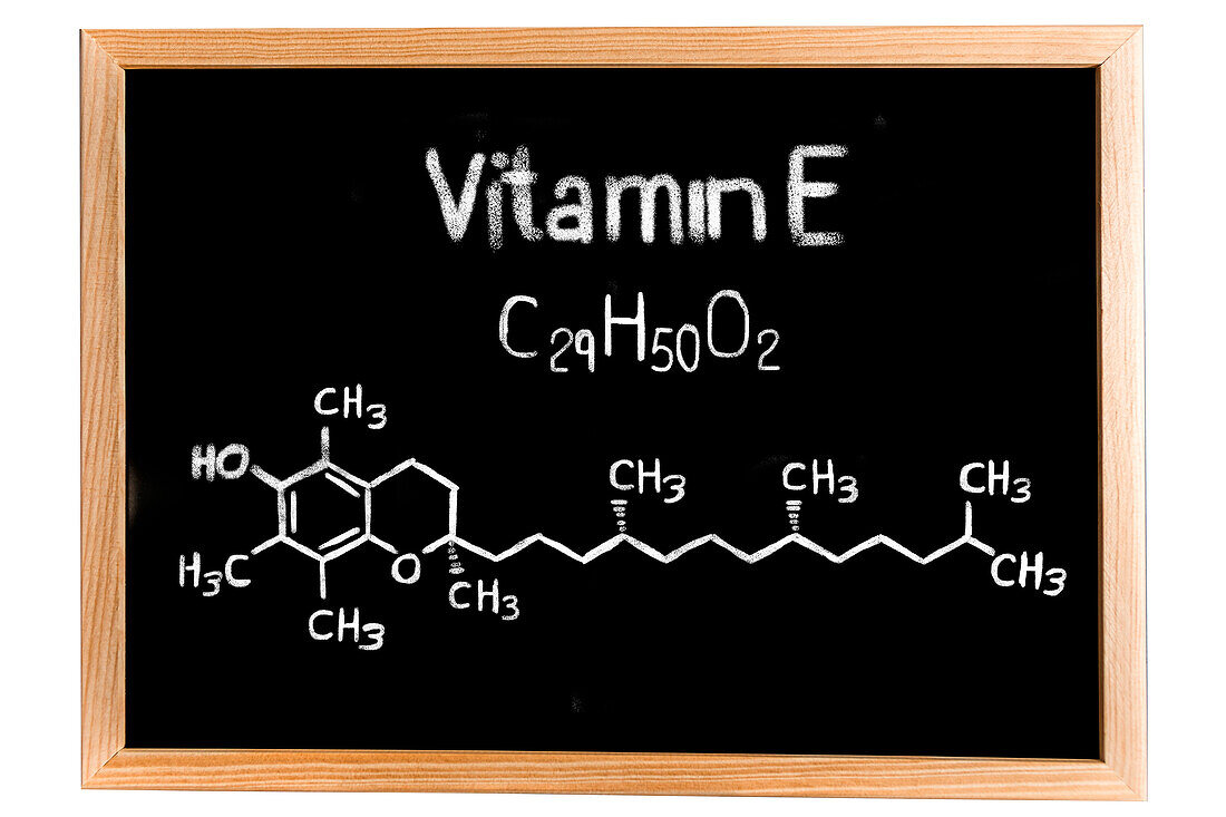 Chemical composition of vitamin E, conceptual image