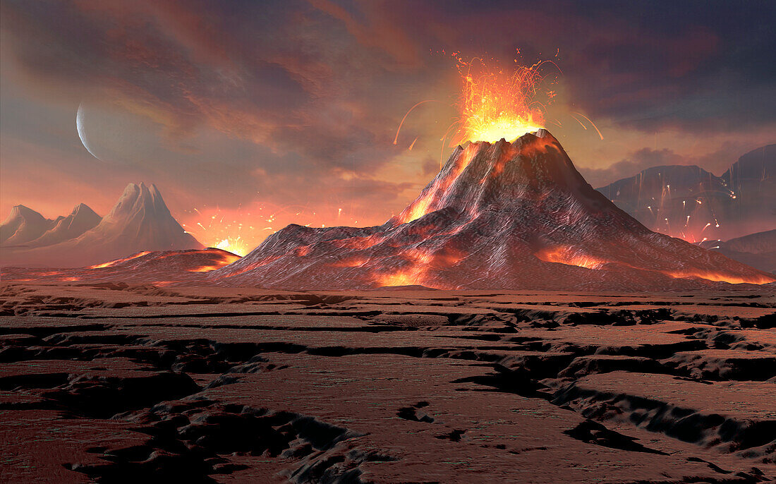 Surface of early Earth, illustration