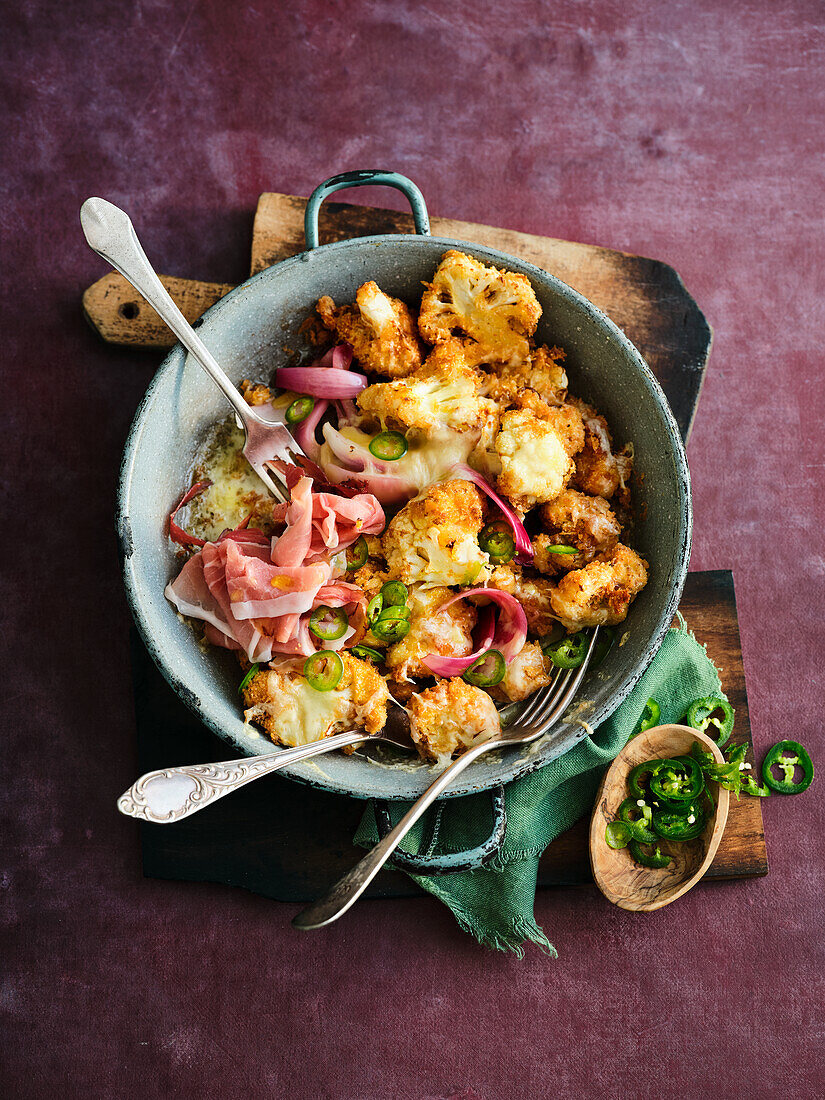Roast cauliflower in pastry with raclette cheese