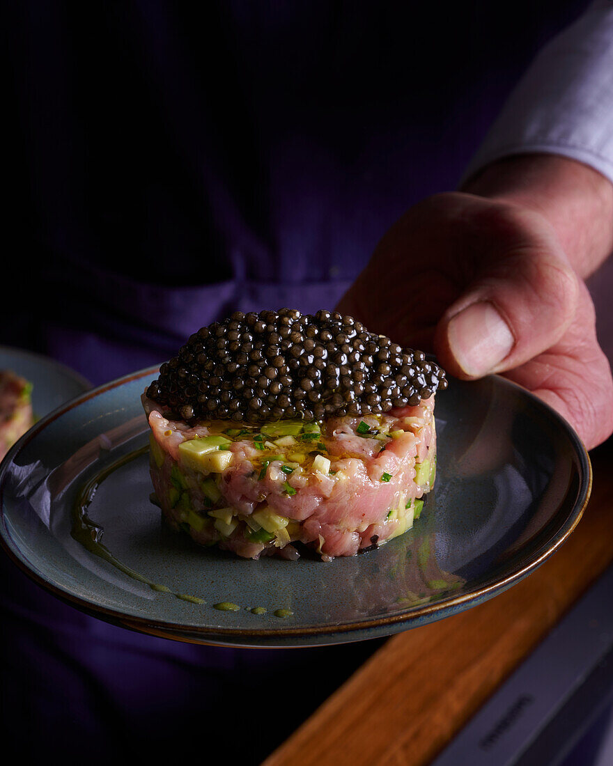 Beef tartare with caviar