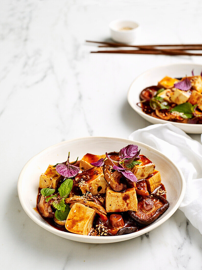 Mapo-Tofu mit Pilzen (China)