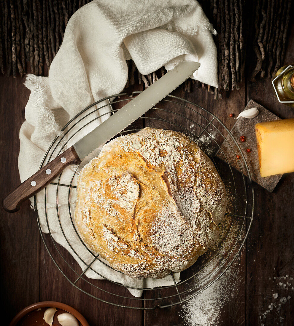 Wheat bread with cheese