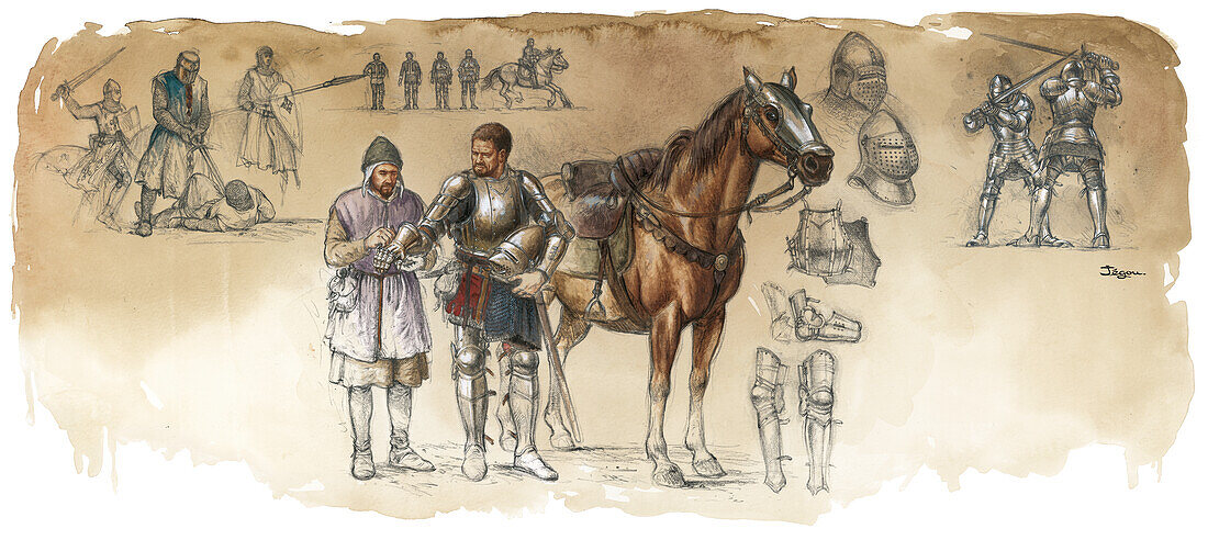 Medieval knight, illustration