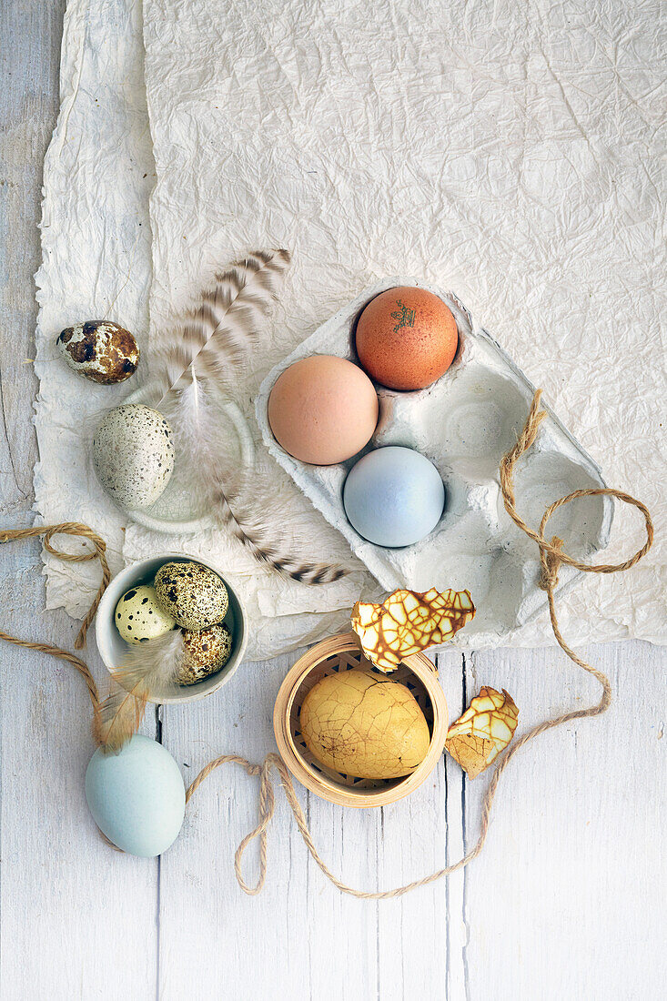 Easter eggs colored with natural dyes