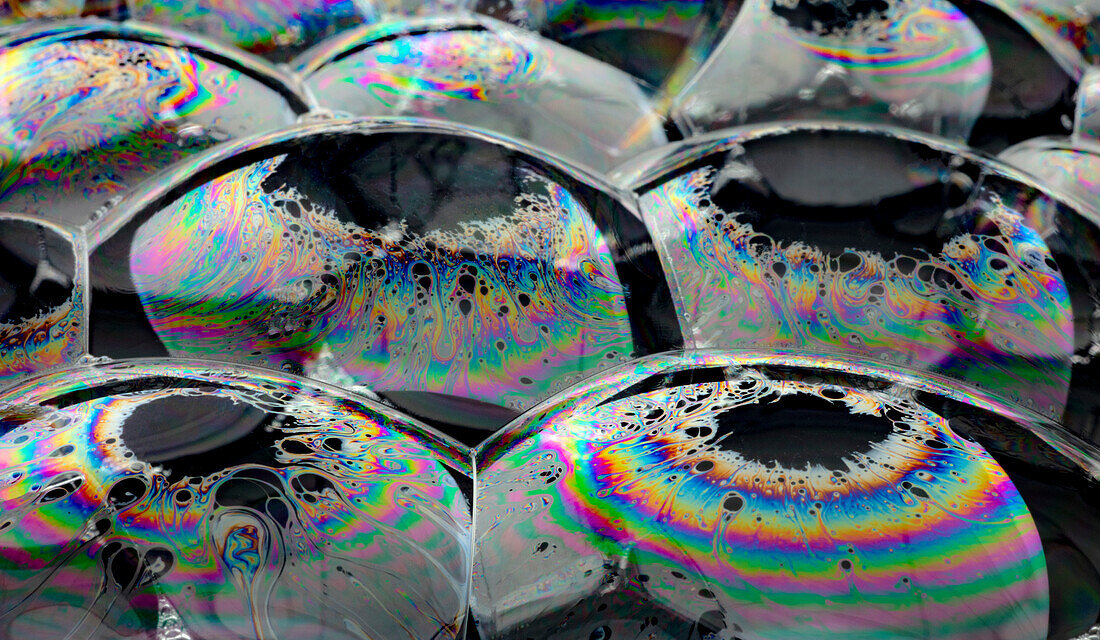 Light refracting on bubble film surface