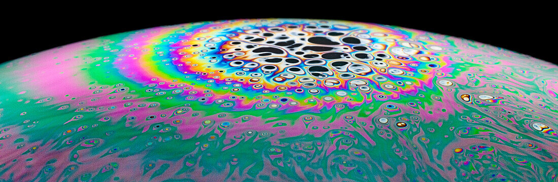 Light refracting on bubble film surface