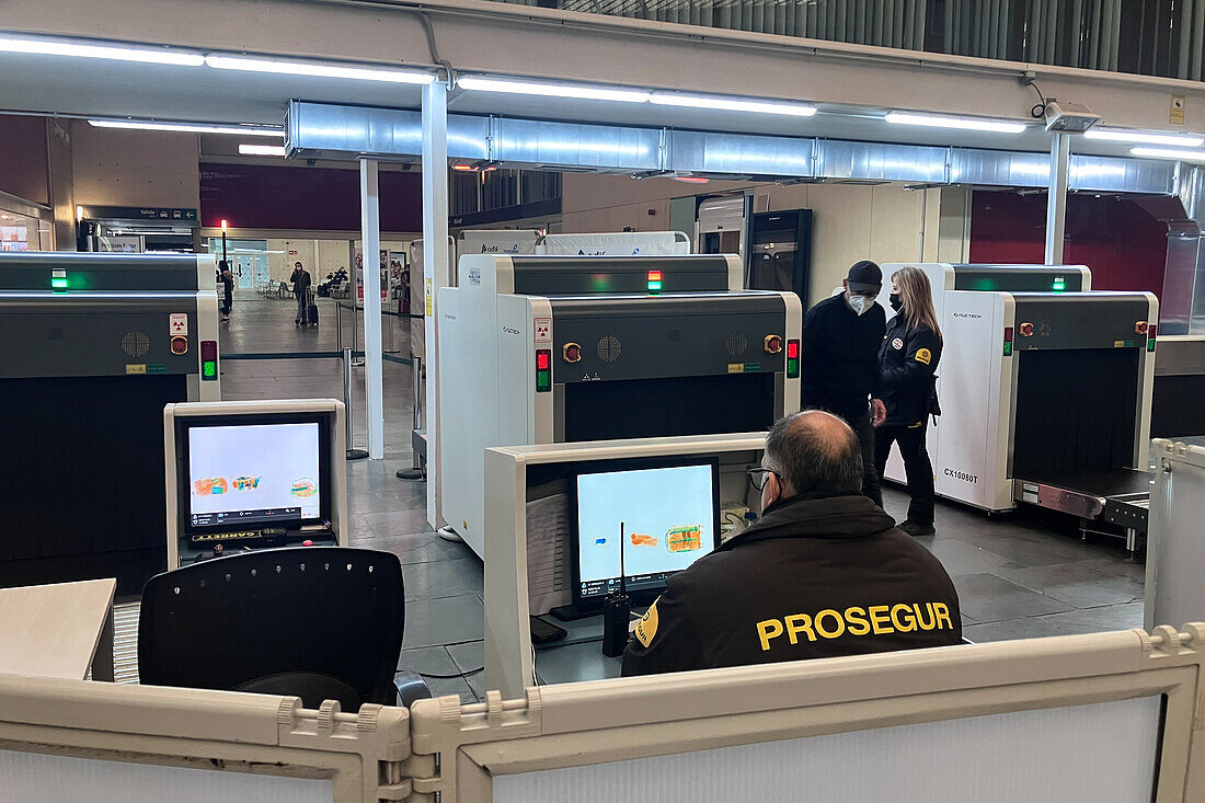 Security check at Delicias train station, Zaragoza, Spain