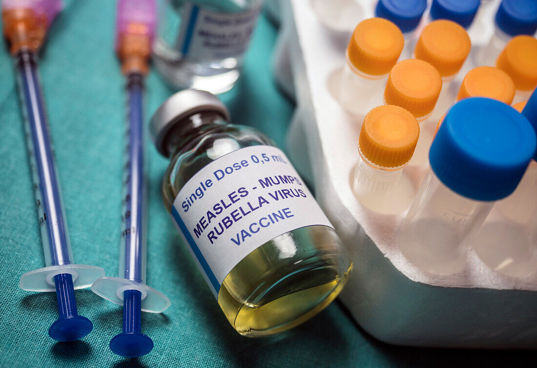 MMR vaccine, conceptual image