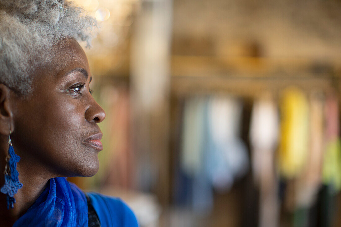 Thoughtful senior woman