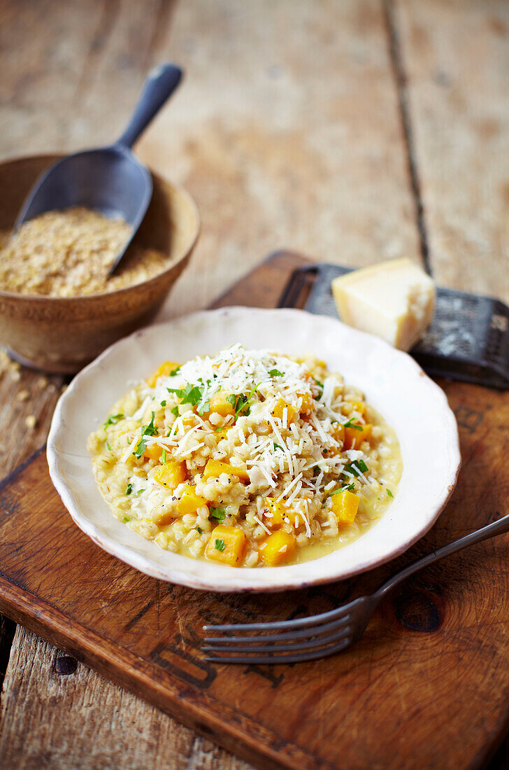 Orzotto with pumpkin