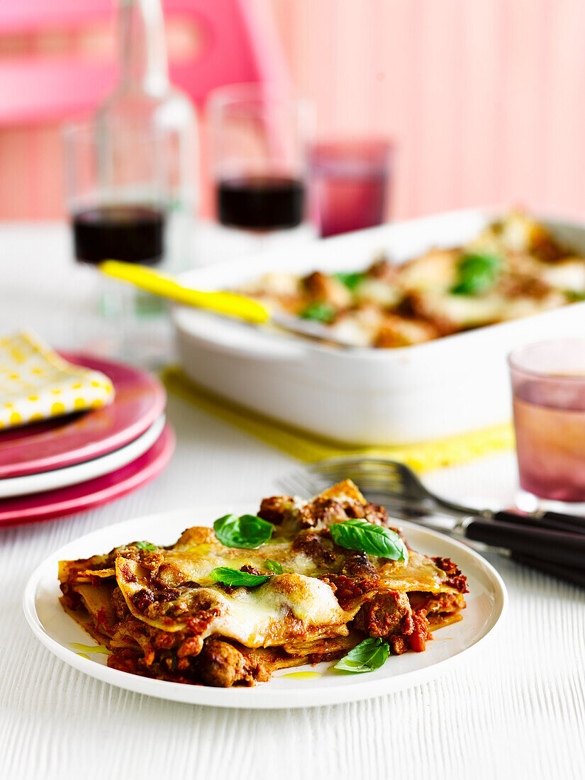 Lasagne mit italienischer Wurst und Fenchel