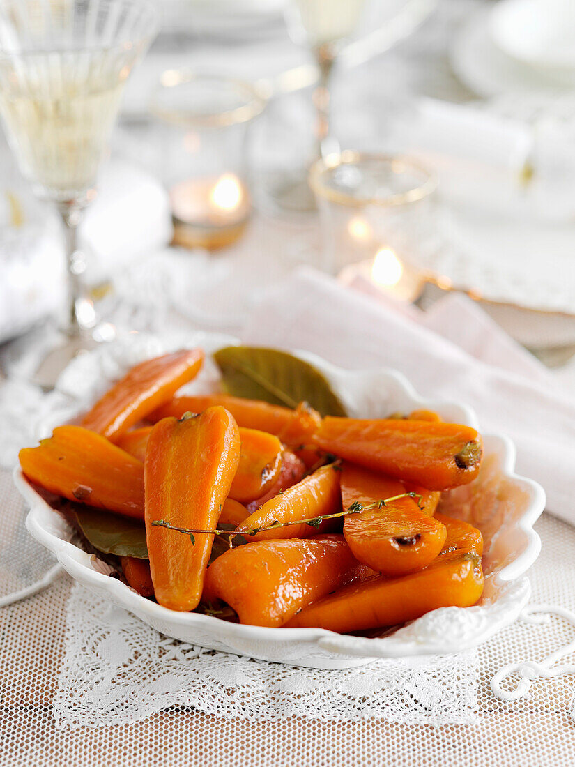 Carrots with thyme butter on the side