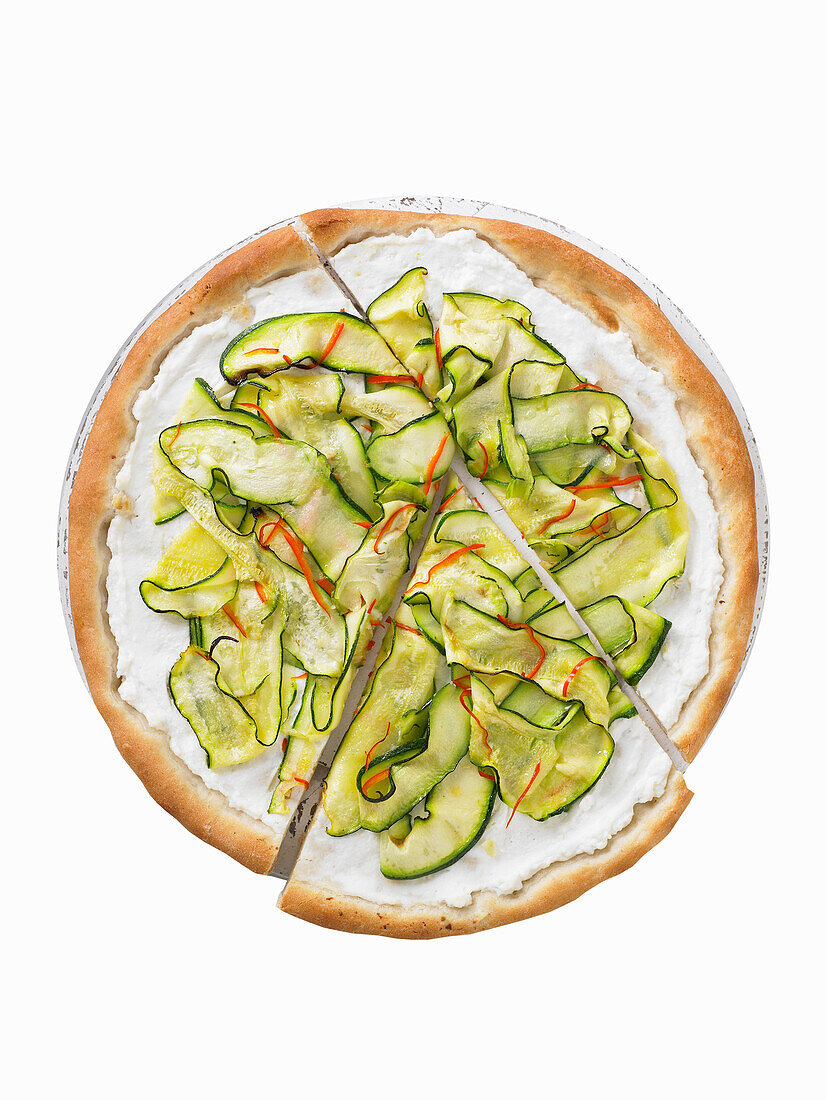 Pizza Bianca mit Zucchini