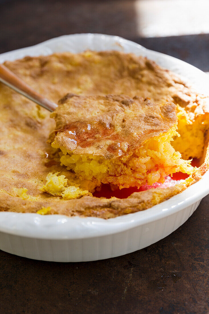 South Tyrolean rice bake with raspberry sauce