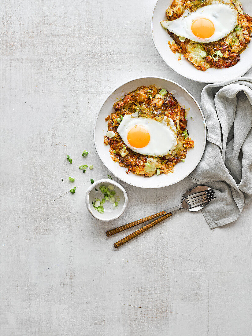 Fried kimchi rice with fried egg