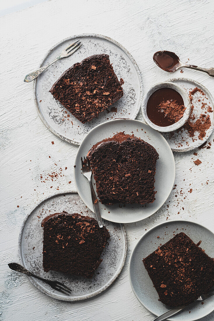 Chocolate cake pieces