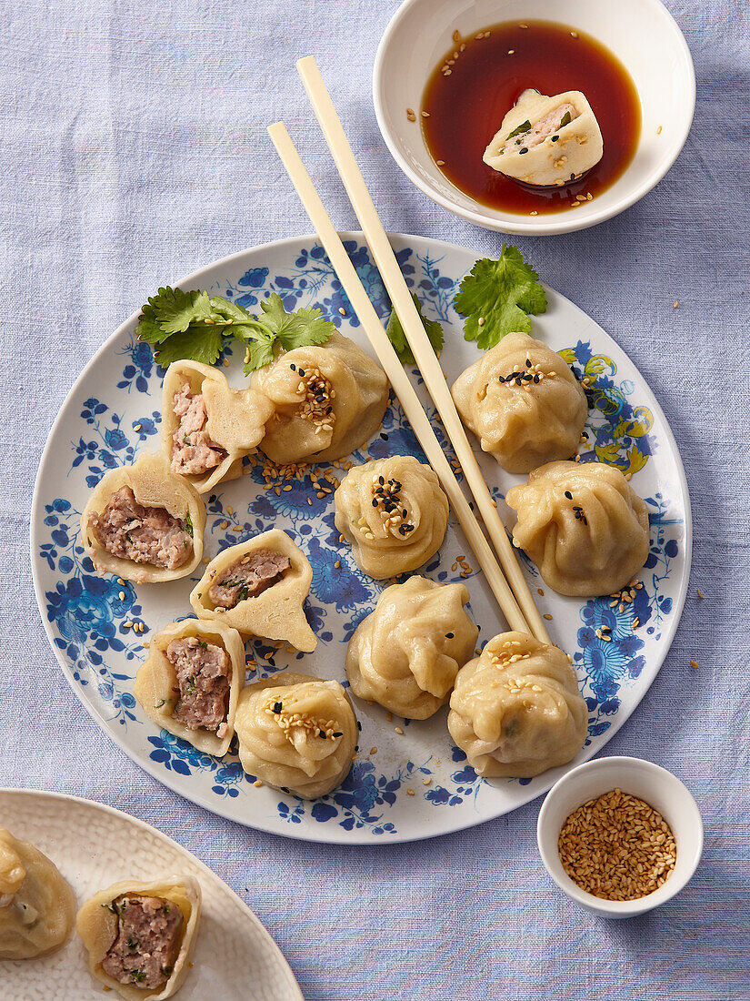 Chinesische Dumplings mit Schweinefleischfüllung