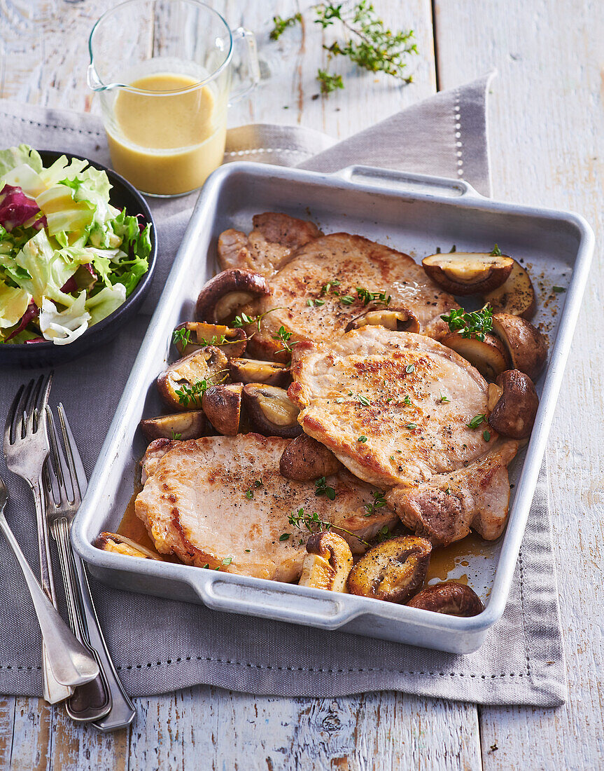 Pork chops with mushrooms