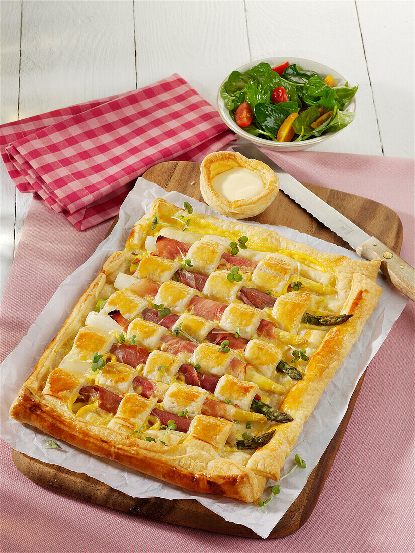 Schachbrett-Spargel-Tarte