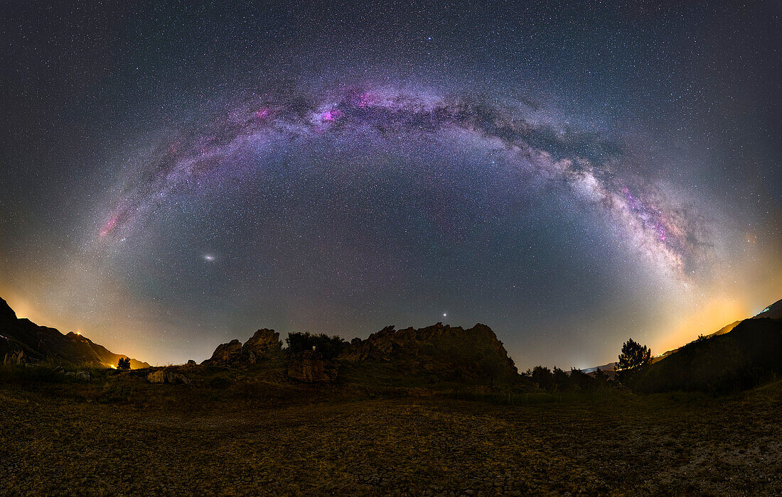 Milky Way over Castro de Palheiros, Portugal