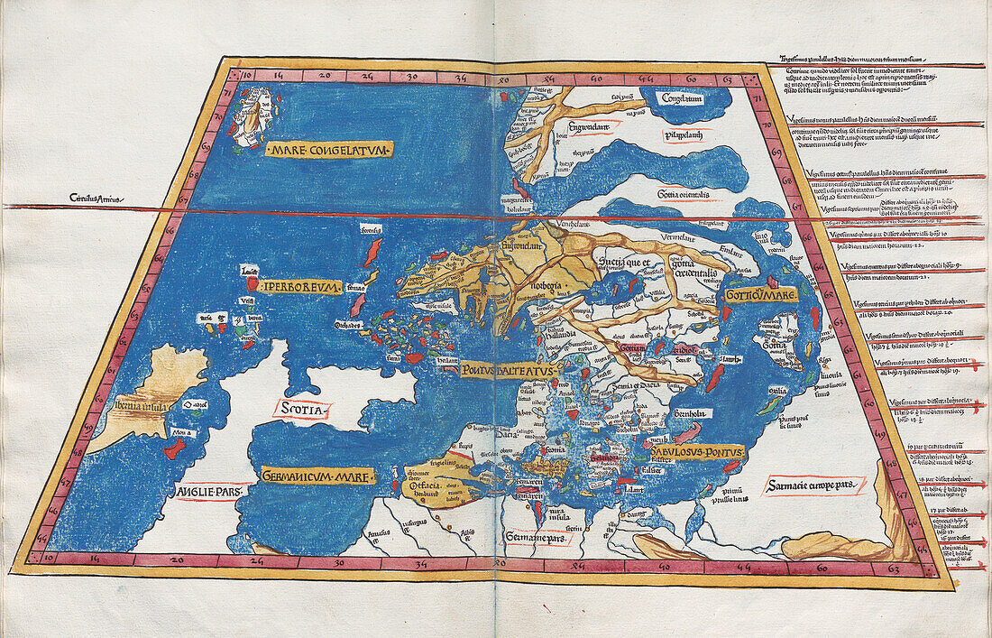 Ptolemy's map of Northern Europe, 2nd century