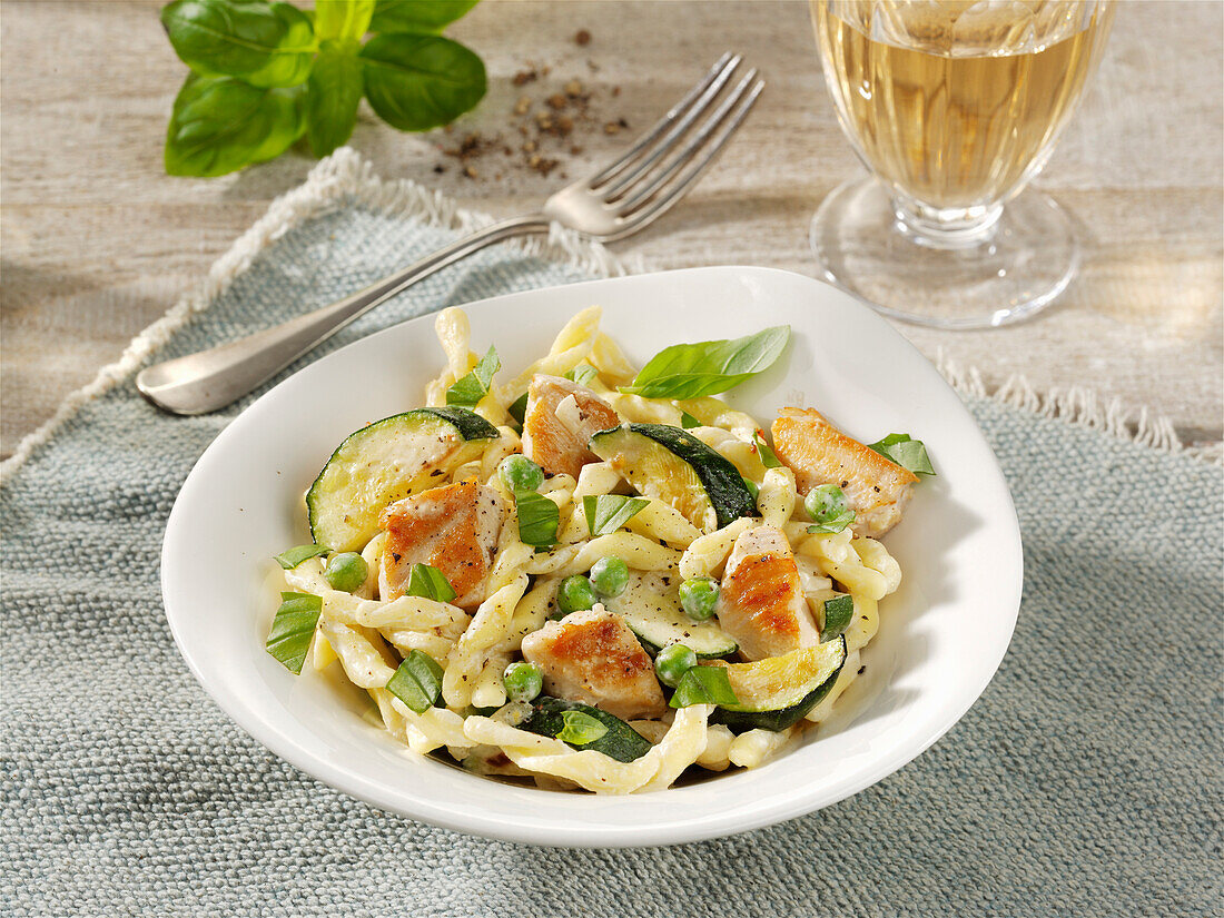 Chicken and zucchini casarecce