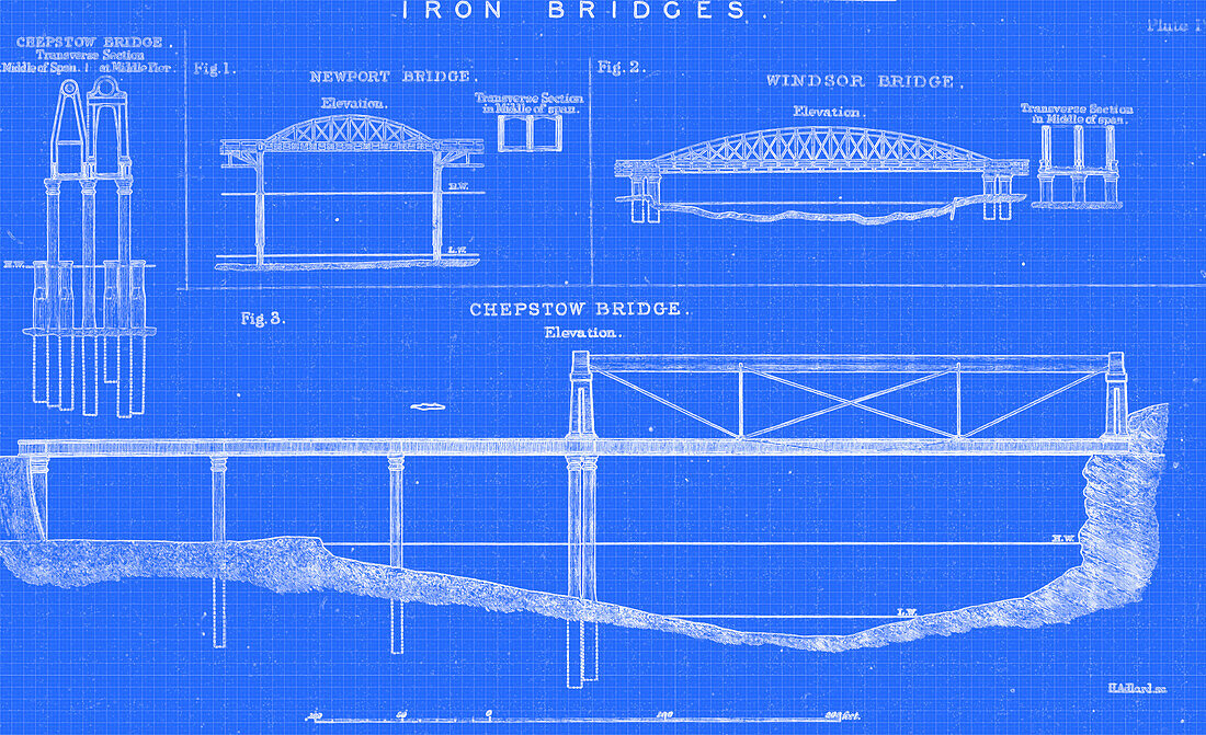 Iron Bridge design, illustration